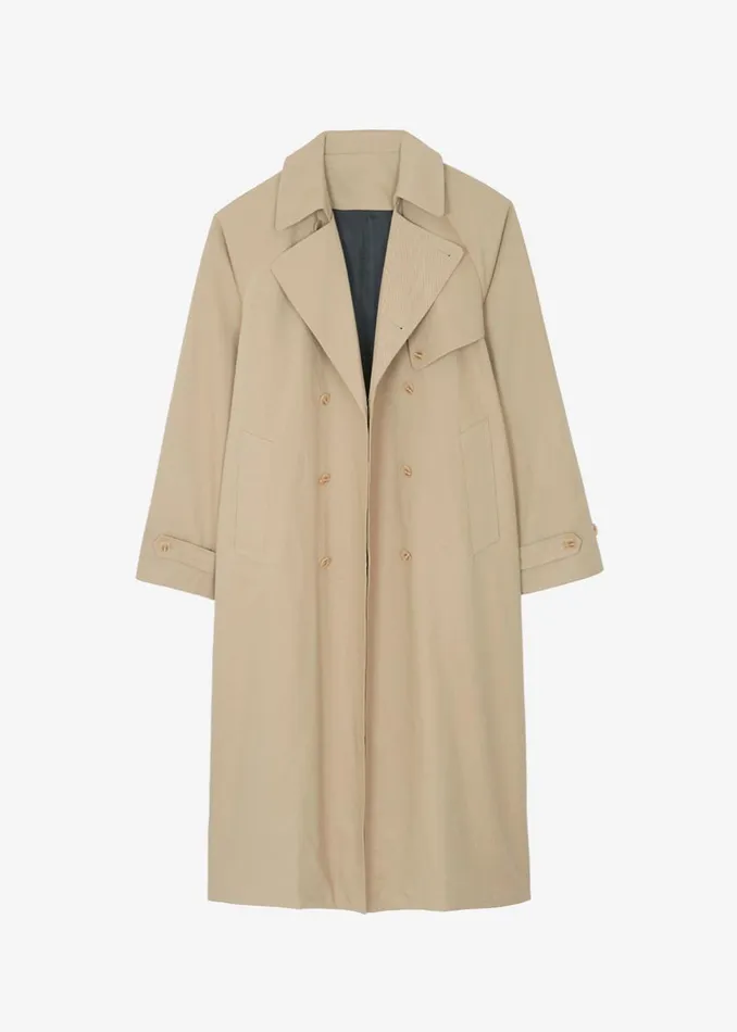 WomenMen The Frankie Shop Outerwear Umi Belted Trench Coat Beige