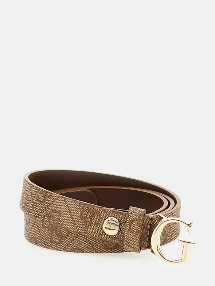 Women Meridian 4g Logo Belt Beige Guess Belts