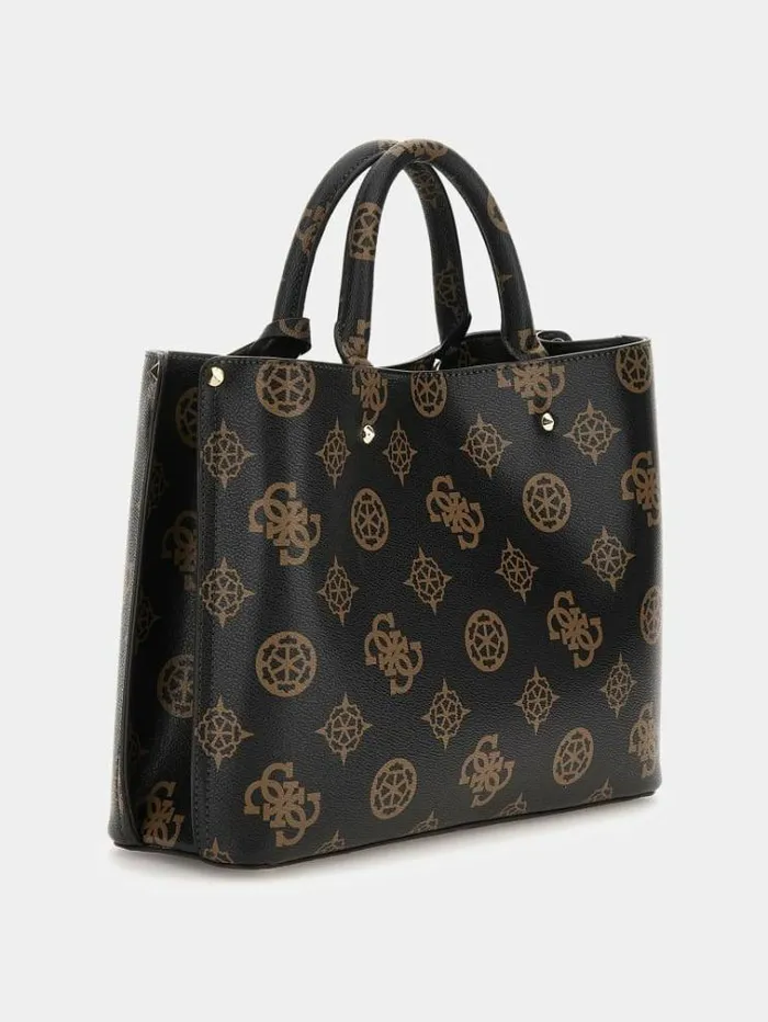 Women Meridian 4g Peony Logo Handbag Dark Brown Guess Handbags