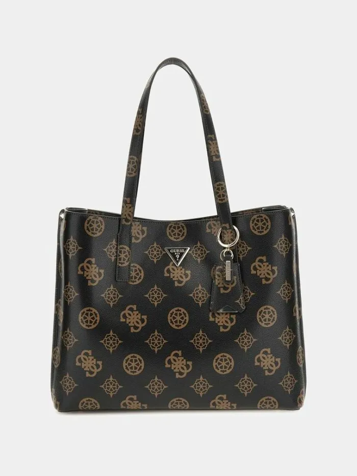 Women Meridian 4g Peony Logo Shopper Dark Brown Guess Shoppers