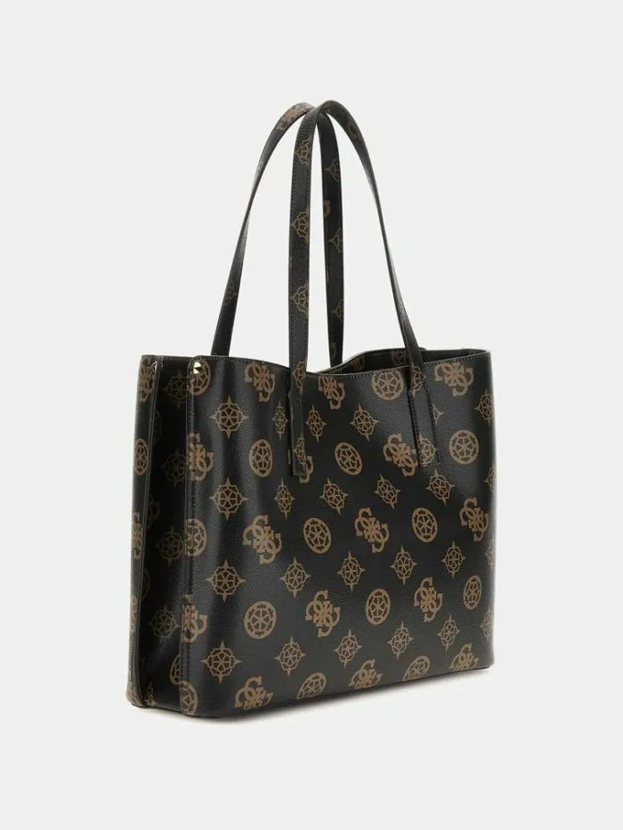 Women Meridian 4g Peony Logo Shopper Dark Brown Guess Shoppers