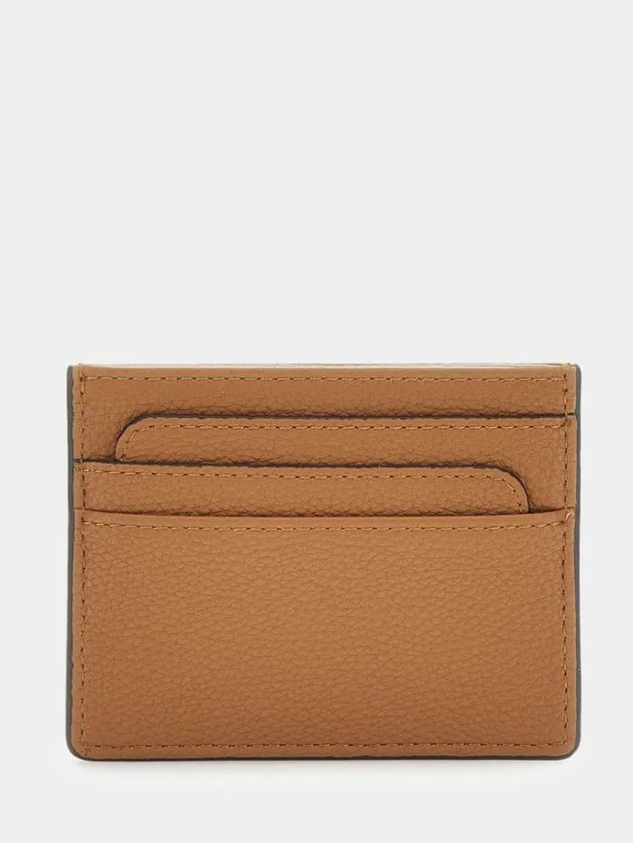Women Meridian Credit Card Holder Caramel Guess Wallets