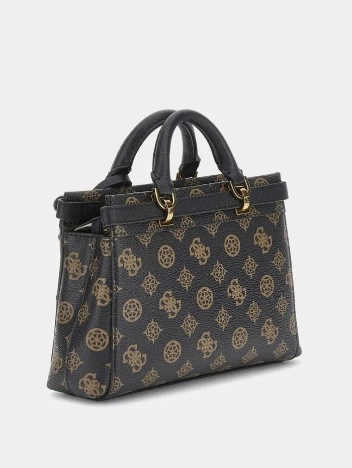 Women Meridian Logo Mini Handbag Dark Brown Guess Handbags