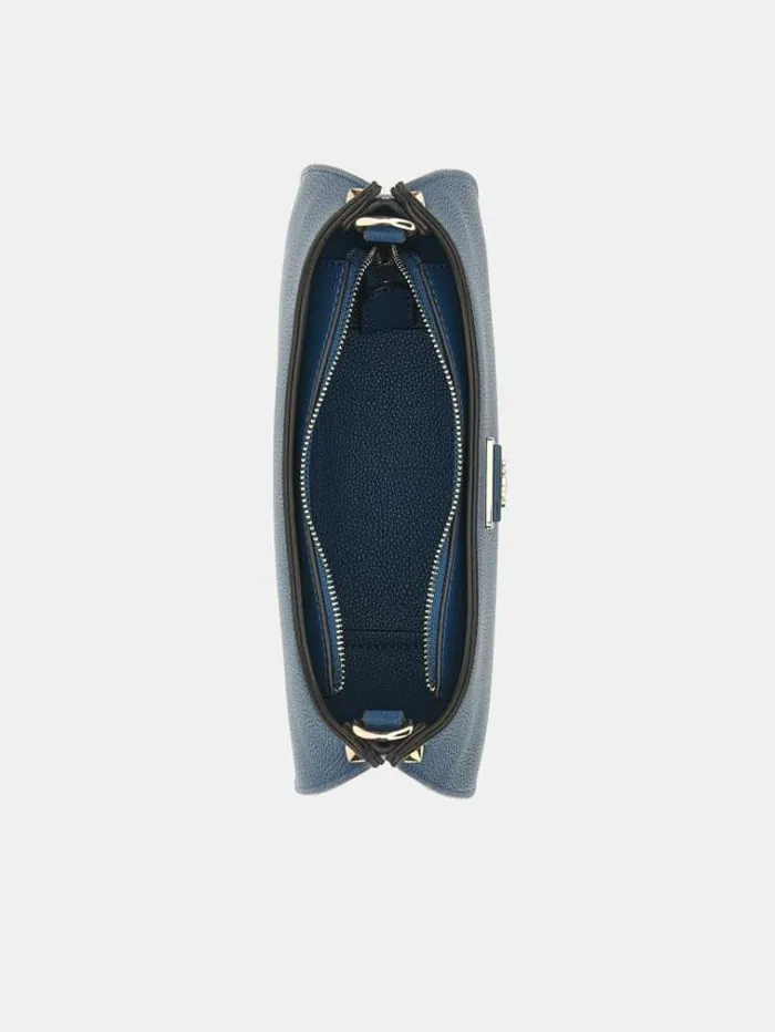 Women Meridian Studded Shoulder Bag Blue Guess Shoulder Bags