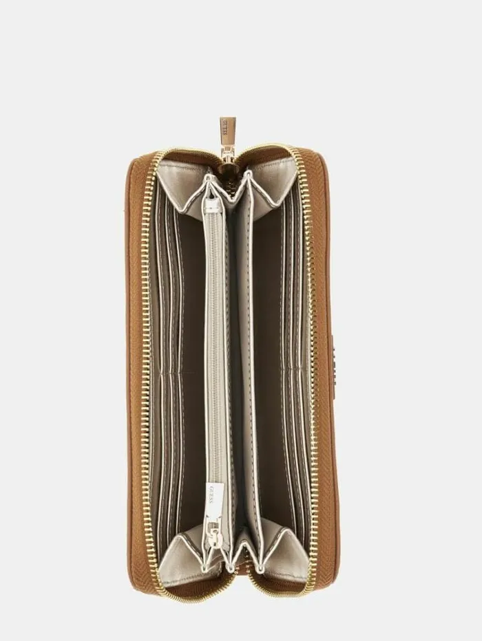 Women Meridian Triangle Logo Maxi Wallet Caramel Guess Wallets