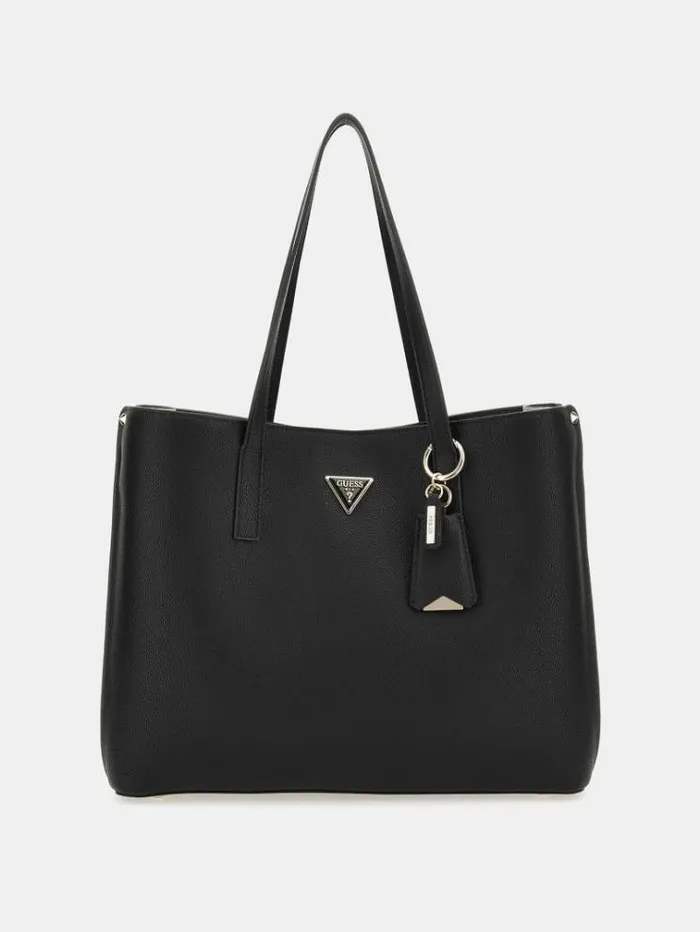 Women Meridian Triangle Logo Shopper Black Guess Shoppers