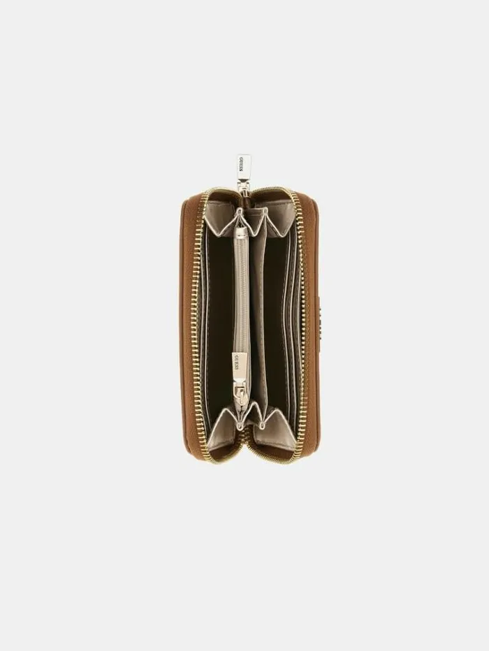 Women Meridian Triangle Logo Wallet Caramel Guess Wallets