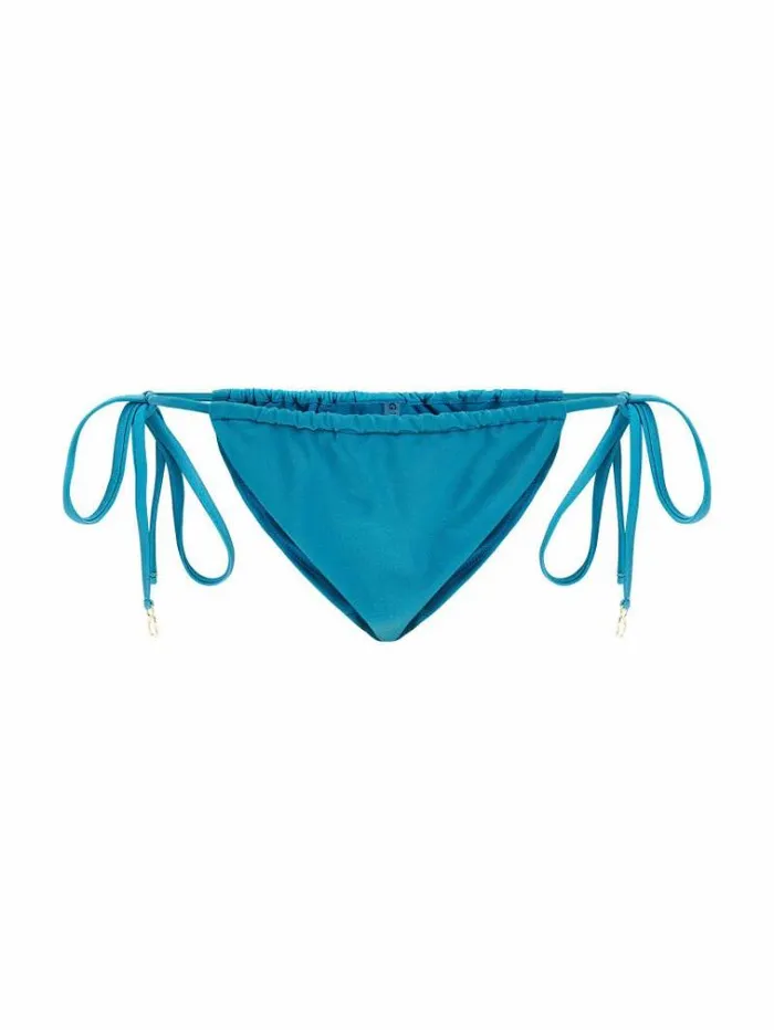 Women Metallic Effect Brief Bikini Bottom Blue Guess Beachwear