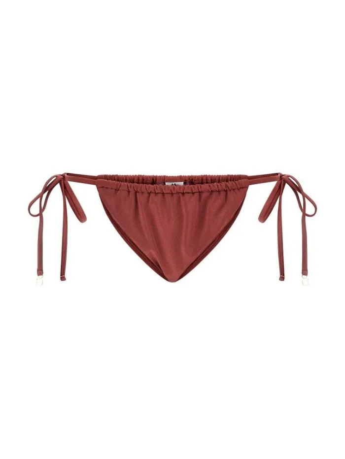 Women Metallic Effect Brief Bikini Bottom Red Guess Beachwear