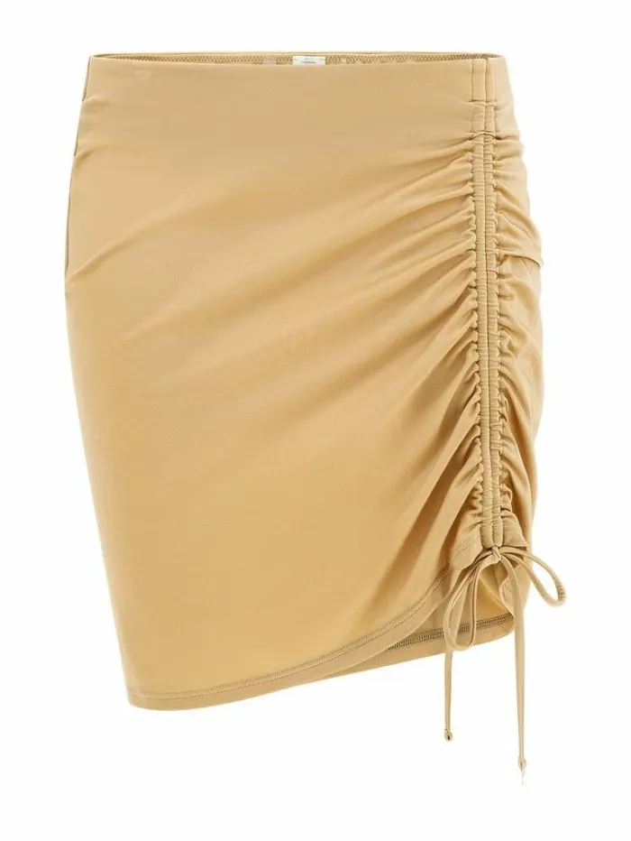 Women Metallic Effect Skirt Beige Guess Beachwear
