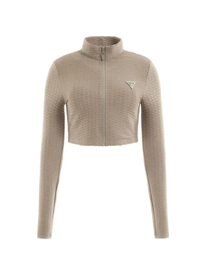 Women Microfiber Active Sweatshirt Grey Guess Knitwear And Sweatshirts
