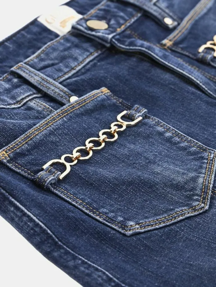 Women Mid Rise Bootcut Denim Pant Blue Guess Flared And Bootcut