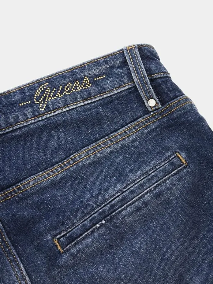 Women Mid Rise Bootcut Denim Pant Blue Guess Flared And Bootcut
