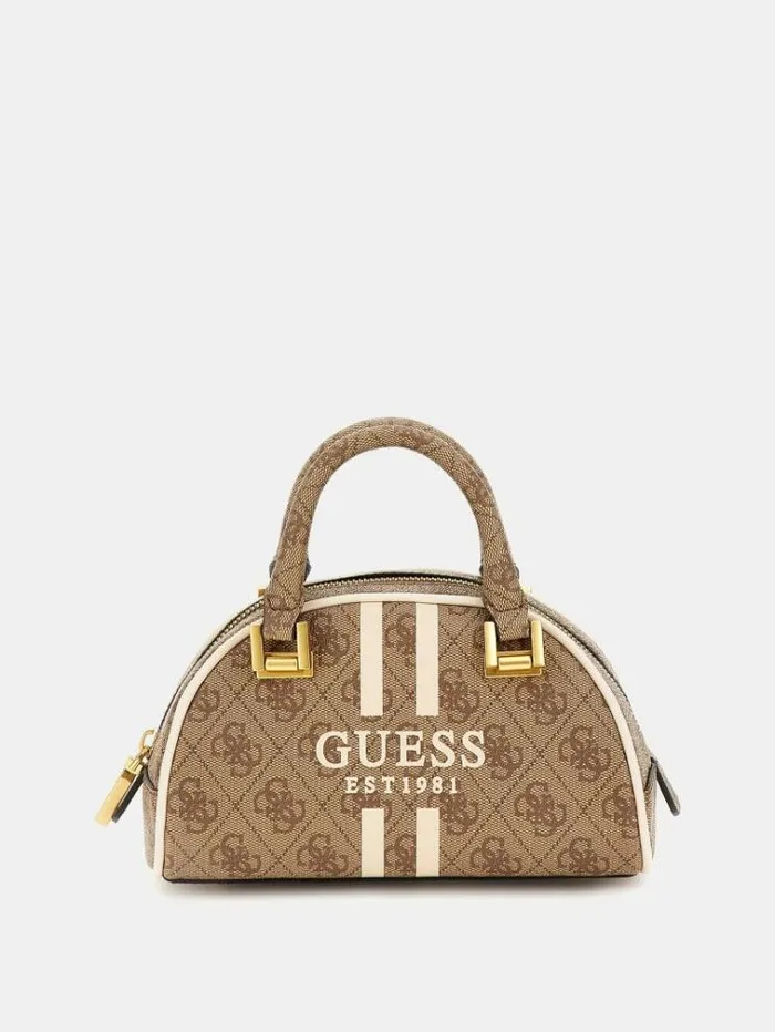 Women Mildred 4g Logo Mini Handbag Beige Guess Handbags
