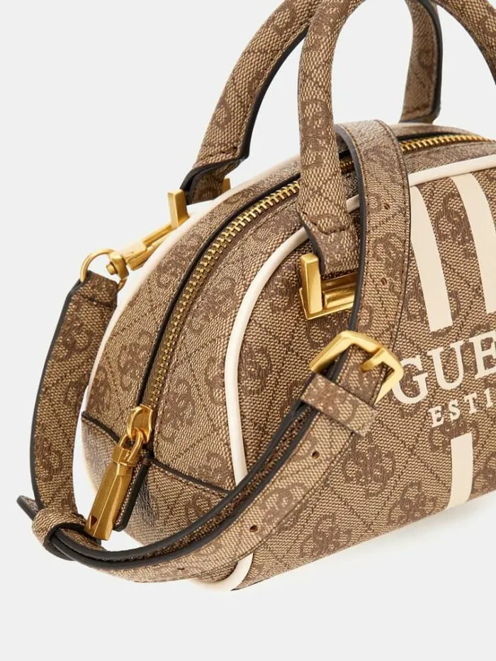 Women Mildred 4g Logo Mini Handbag Beige Guess Handbags