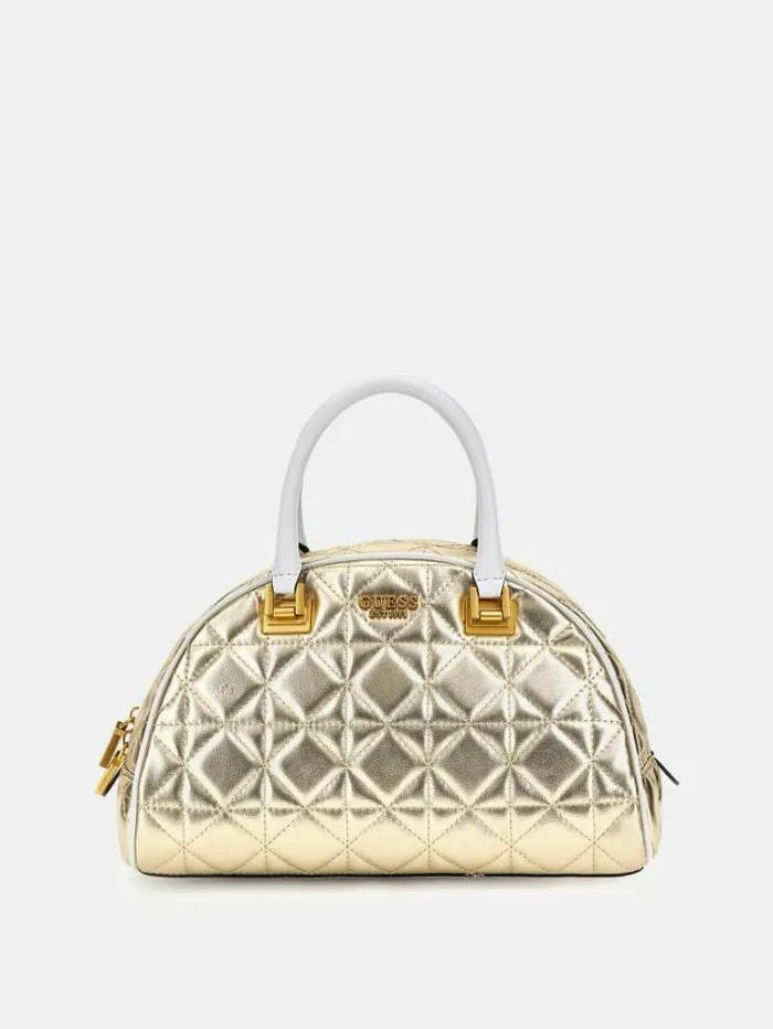 Women Mildred Laminated Handbag Gold Guess Handbags