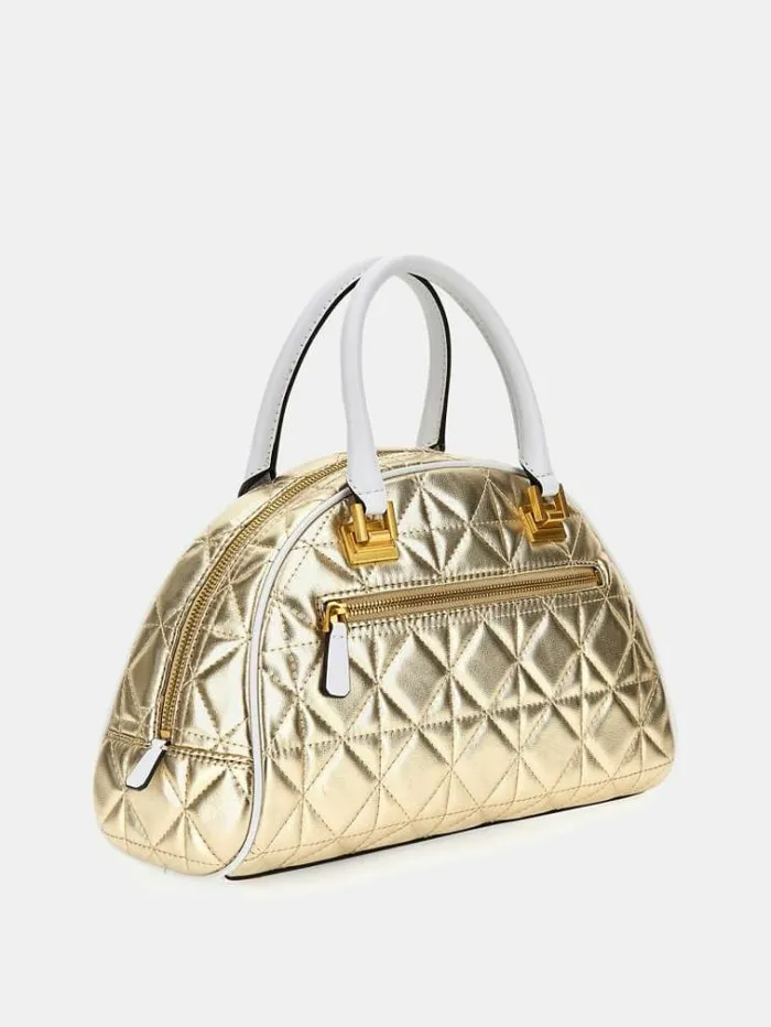 Women Mildred Laminated Handbag Gold Guess Handbags