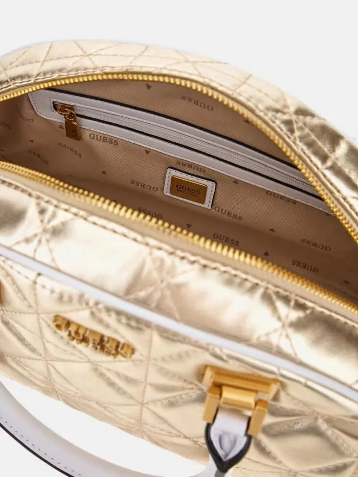 Women Mildred Laminated Handbag Gold Guess Handbags