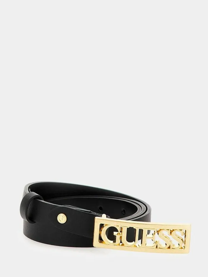 Women Mildred Logo Script Belt Black Guess Belts