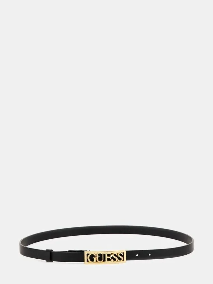 Women Mildred Logo Script Belt Black Guess Belts