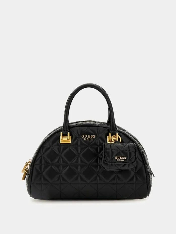 Women Mildred Quilted Handbag Black Guess Handbags