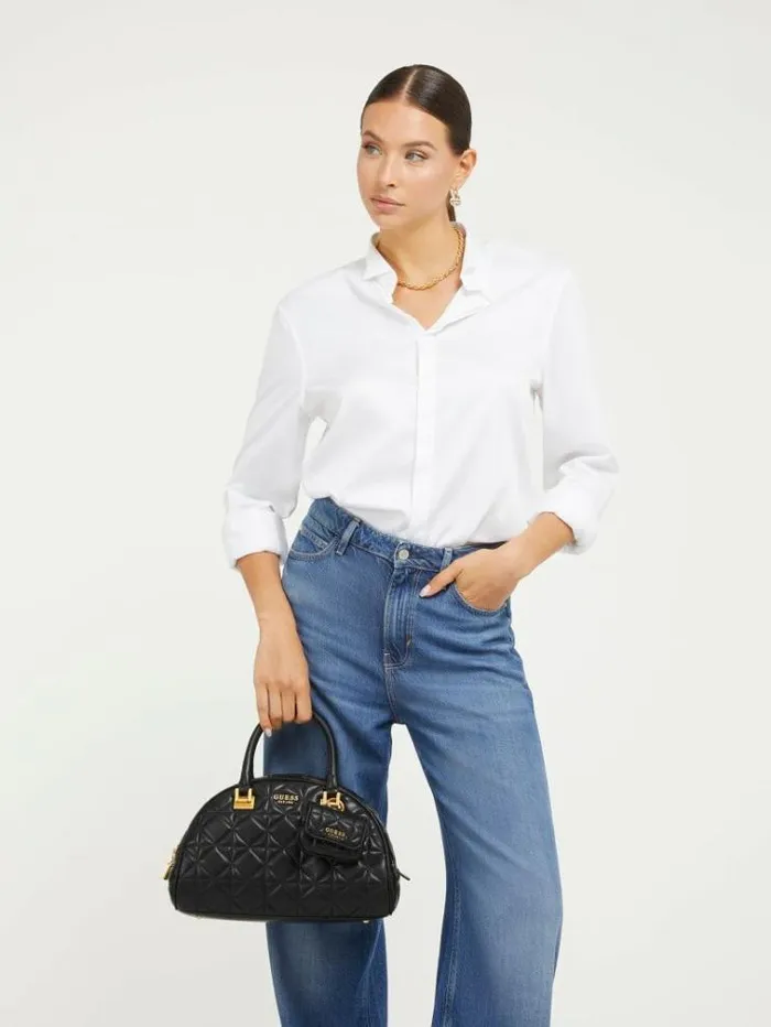 Women Mildred Quilted Handbag Black Guess Handbags