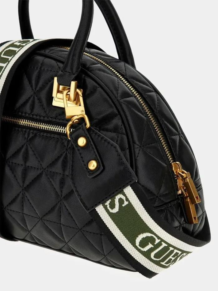 Women Mildred Quilted Handbag Black Guess Handbags