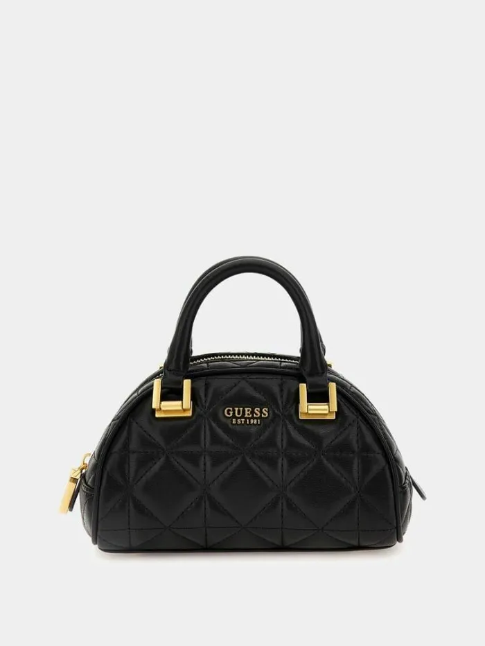 Women Mildred Quilted Mini Handbag Black Guess Handbags