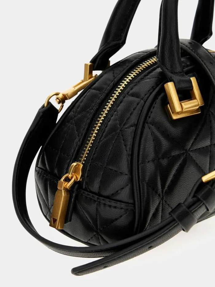 Women Mildred Quilted Mini Handbag Black Guess Handbags