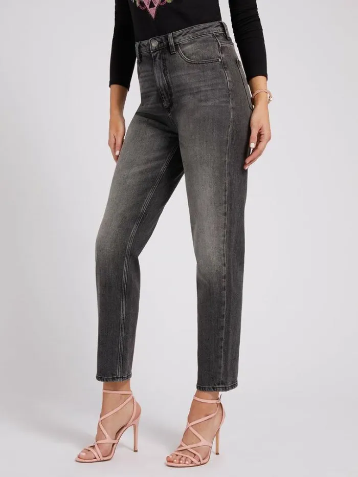 Women Mom Fit Denim Pant Grey Guess Relaxed