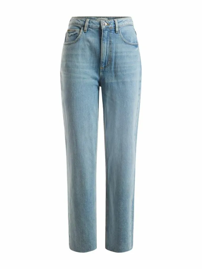 Women Mom Fit Denim Pant Light Blue Guess Relaxed