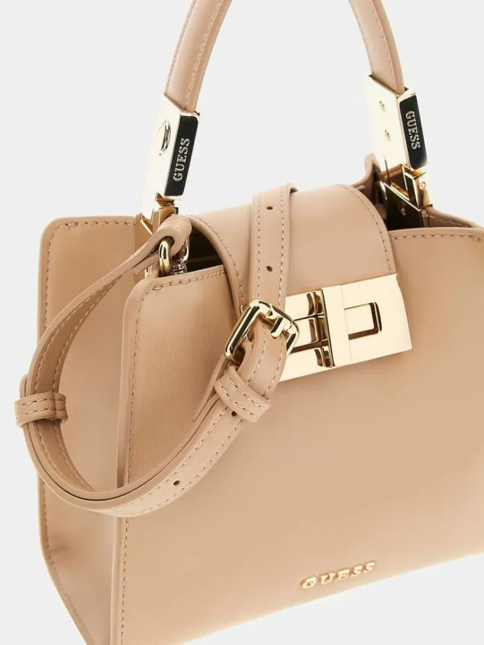 Women Monia Shoulder Strap Handbag Beige Guess Handbags
