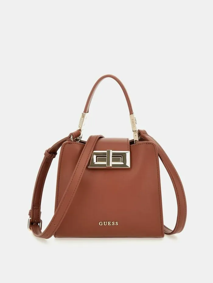 Women Monia Shoulder Strap Handbag Brown Guess Handbags