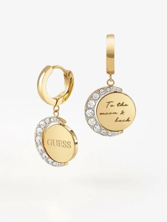Women moon Phases Earrings Gold Guess Jewellery