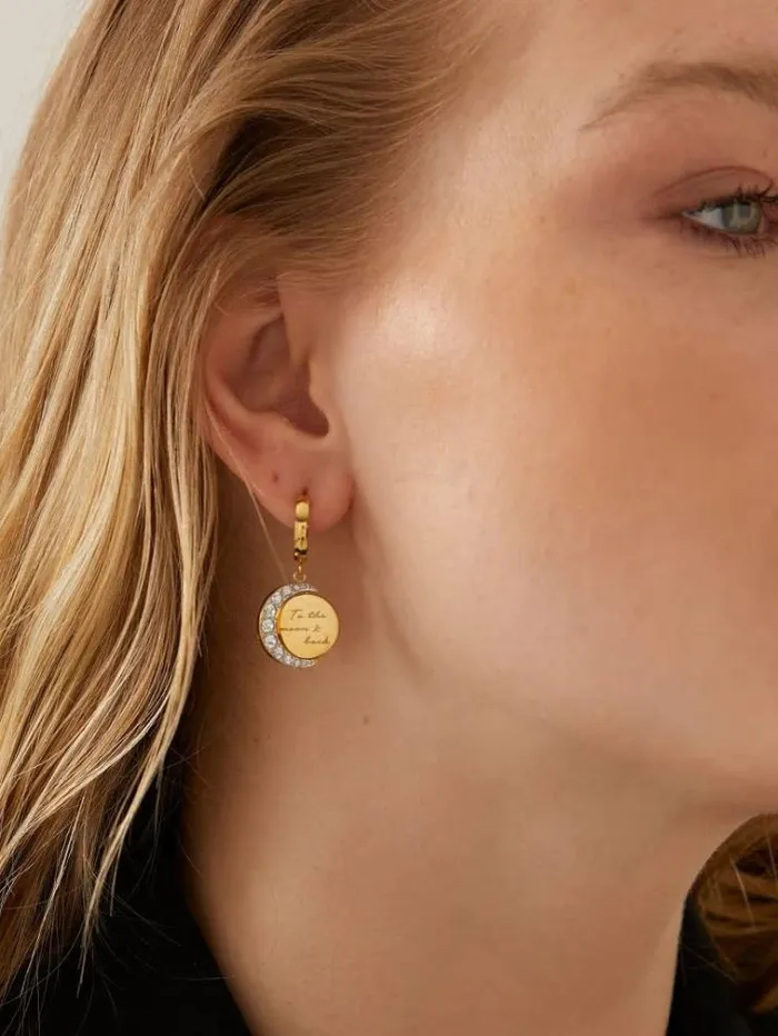 Women moon Phases Earrings Gold Guess Jewellery