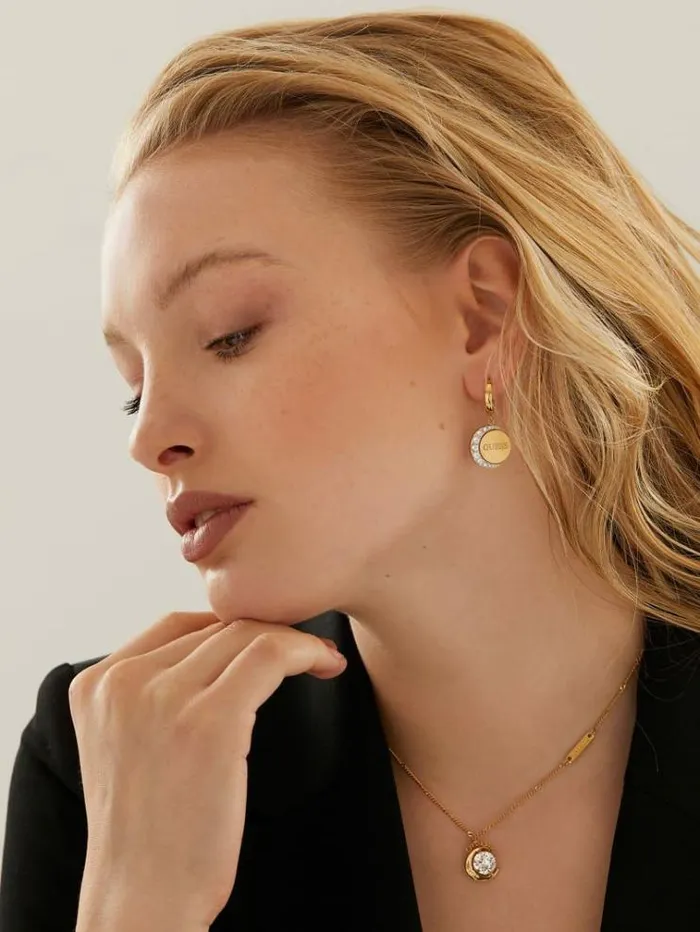 Women moon Phases Earrings Gold Guess Jewellery