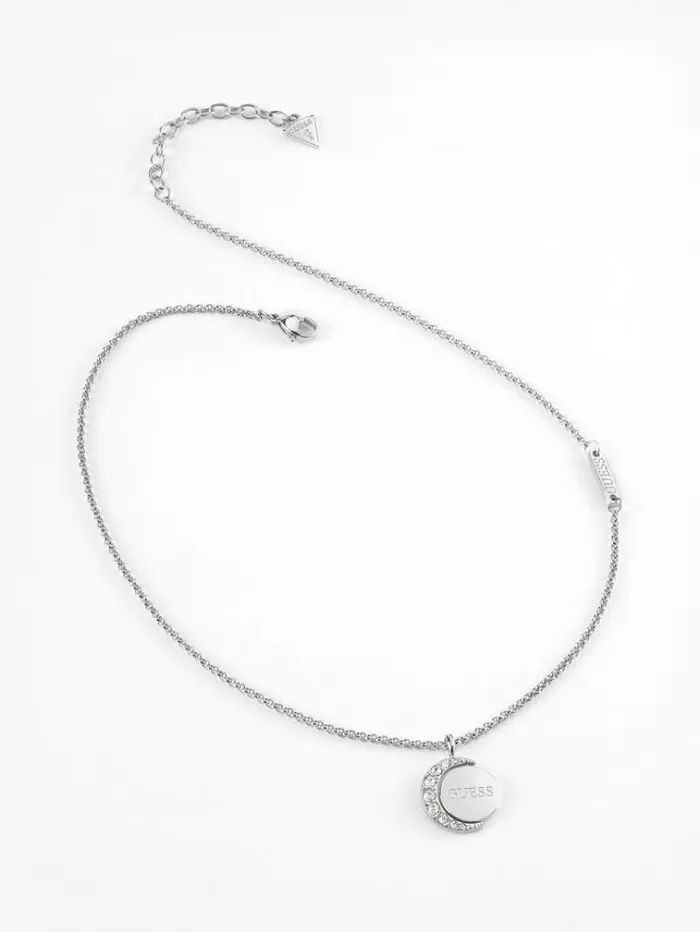 Women moon Phases Necklace Silver Guess Jewellery