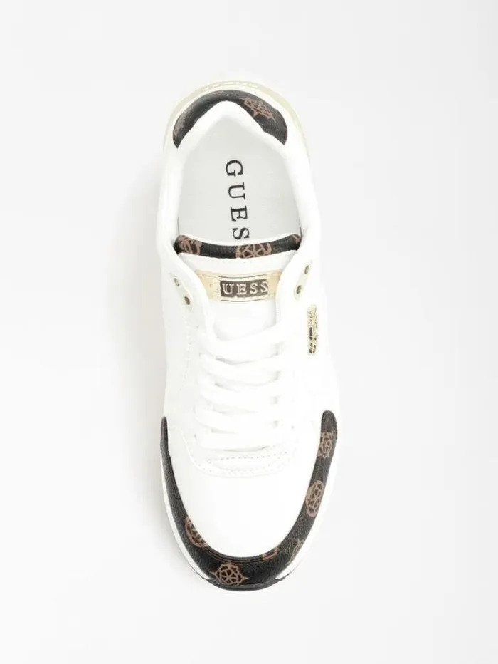 Women Moxea 4g Peony Logo Running Shoe White Multi Guess Sneakers
