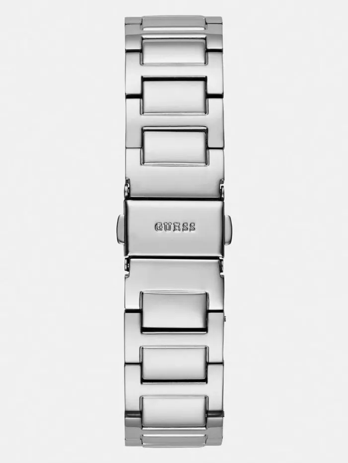 Women Multifunction Crystal Watch Silver Guess Watches