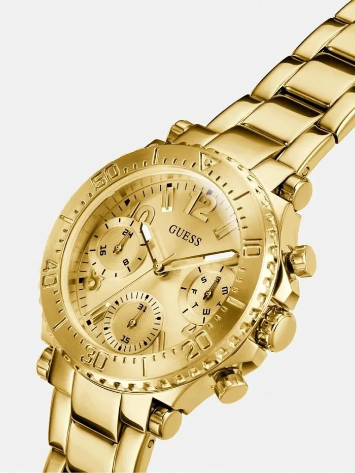 Women Multifunction Steel Watch Gold Guess Watches