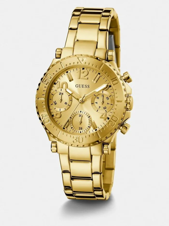 Women Multifunction Steel Watch Gold Guess Watches