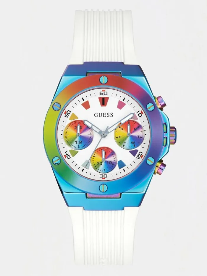 Women Multifunction Watch White Guess Watches
