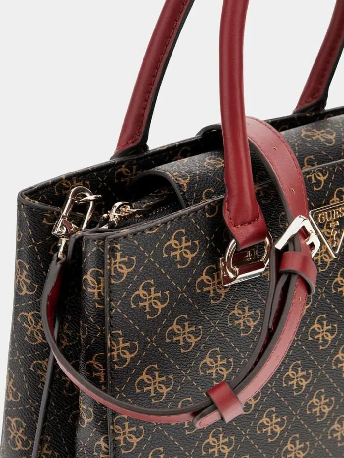 Women Noelle 4g Logo Handbag Brown Guess Handbags