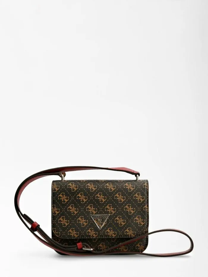 Women Noelle 4g Logo Mini Crossbody Bag Brown Guess Crossbody Bags