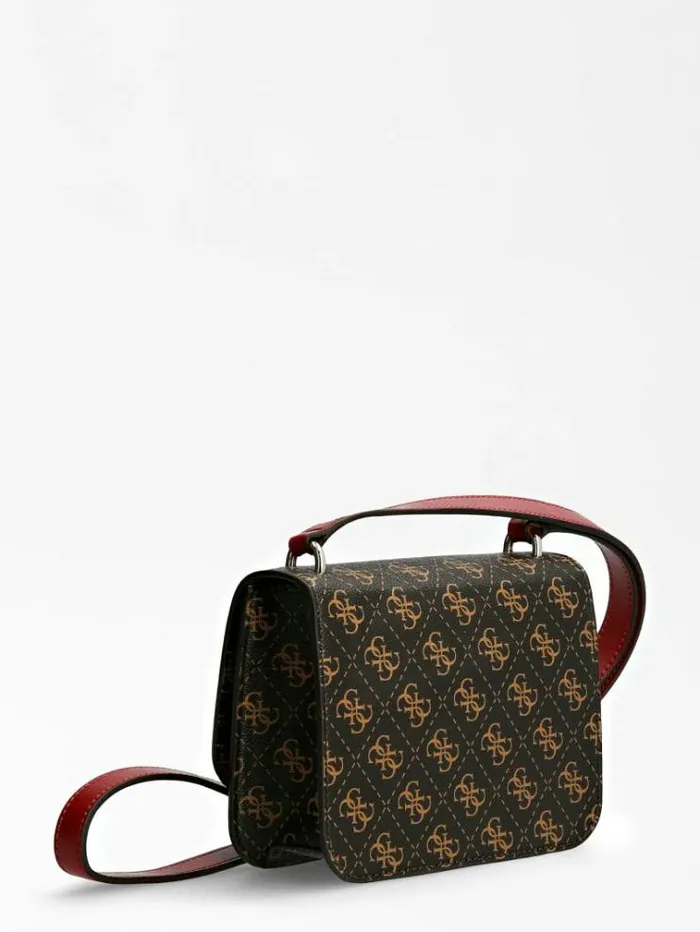 Women Noelle 4g Logo Mini Crossbody Bag Brown Guess Crossbody Bags