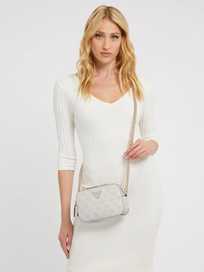 Women Noelle 4g Logo Mini Crossbody Bag White Multi Guess Crossbody Bags