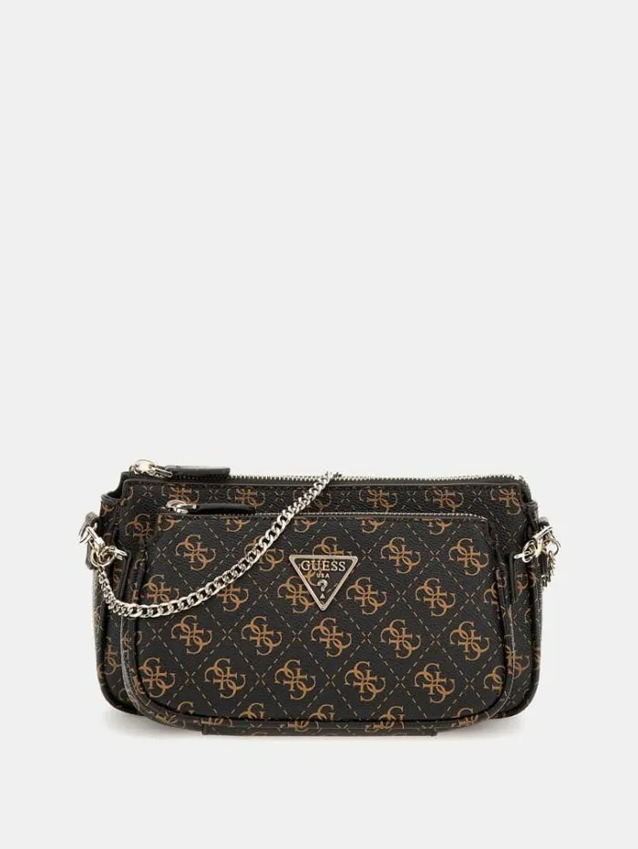 Women Noelle 4g Logo Mini Crossbody Brown Guess Crossbody Bags
