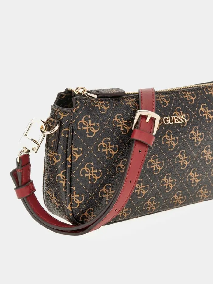 Women Noelle 4g Logo Mini Crossbody Brown Guess Crossbody Bags