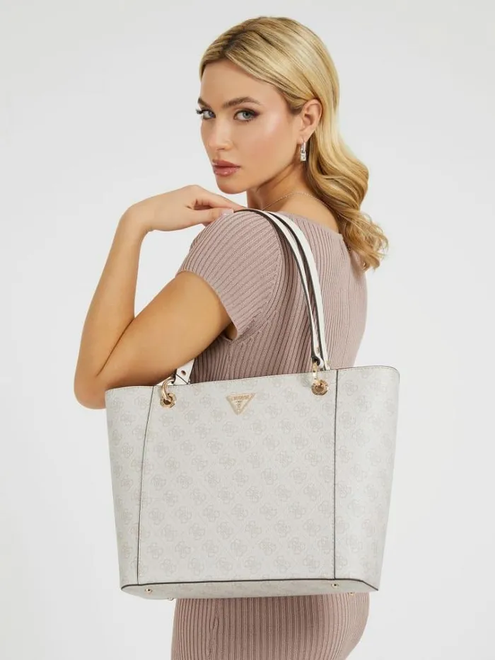 Women Noelle 4g Logo Shopper White Multi Guess Shoppers