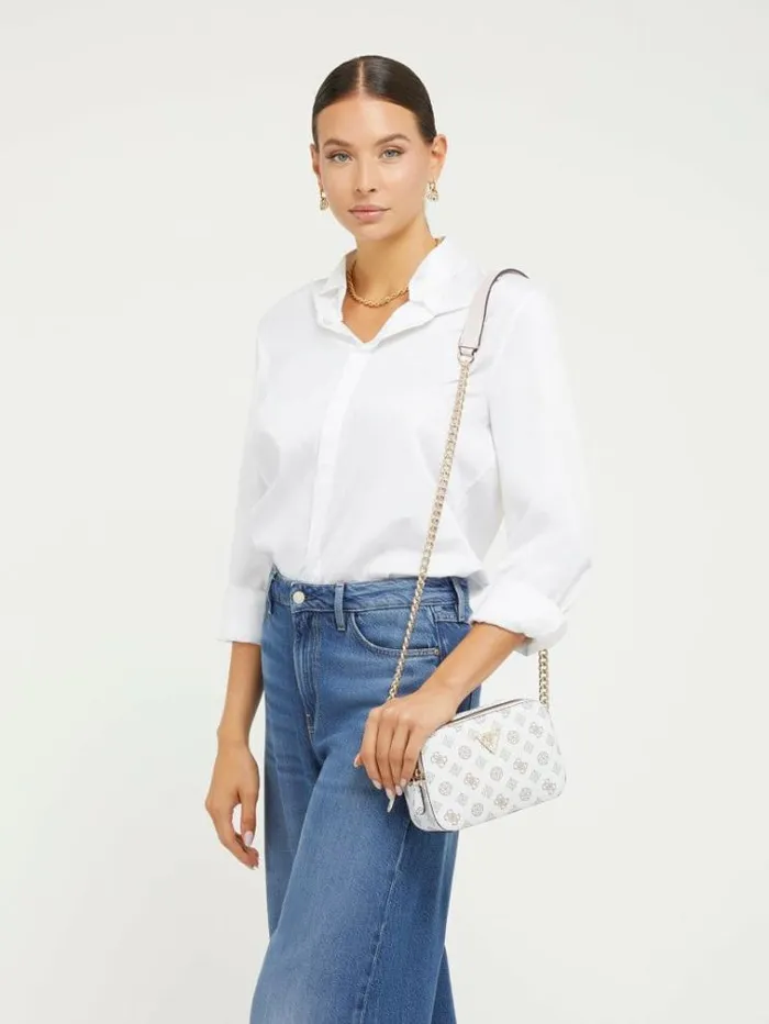 Women Noelle 4g Peony Logo Mini Crossbody White Multi Guess Crossbody Bags